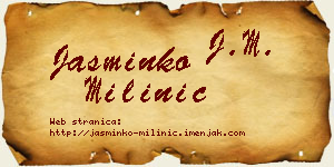 Jasminko Milinić vizit kartica
